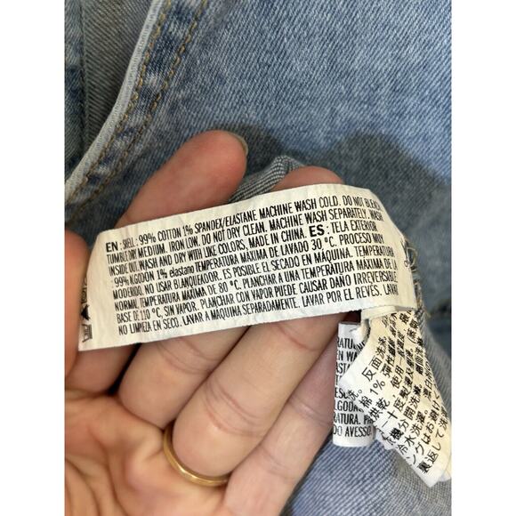 Forever 21 Medium Overall Dress Denim Zip Side Boho Y2K Blue Jean Schoolgirl - Picture 5 of 5